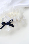 Garter: Mother's Wedding Dress Tulle + Navy Blue