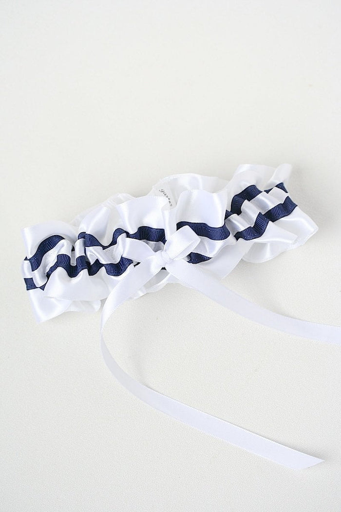 Garter: Nautical Navy & White