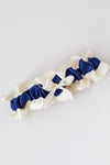 navy blue and ivory wedding garter
