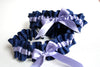 Navy Blue and Lavender Garter Set