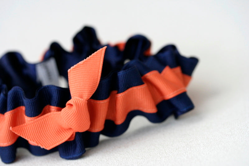Navy Blue and Burnt Orange Garter