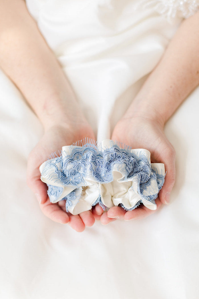 blue lace wedding garter not for tossing