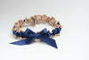 Champagne and Navy Blue Garter