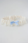 ivory lace and something blue wedding garter