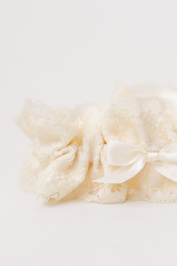 ivory lace personalized garter
