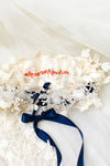 personalized garter with hashtag and grandmother dress lace