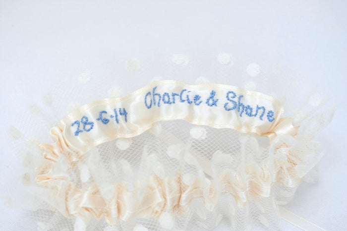 Personalized Something Blue Wedding Garters