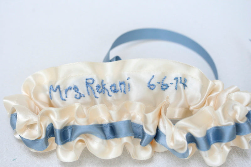 Something Blue Personalized Garter