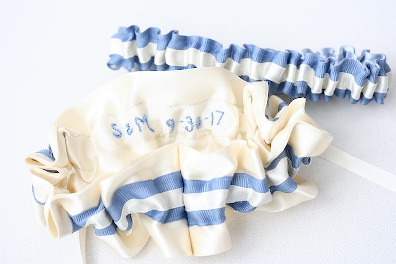 Custom Garter Spotlight: Something Blue with Embroidery
