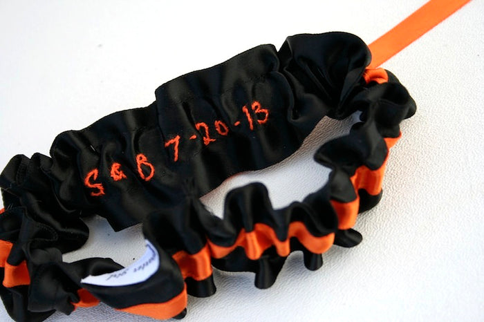 Custom Sports Team Garter With Wedding Date