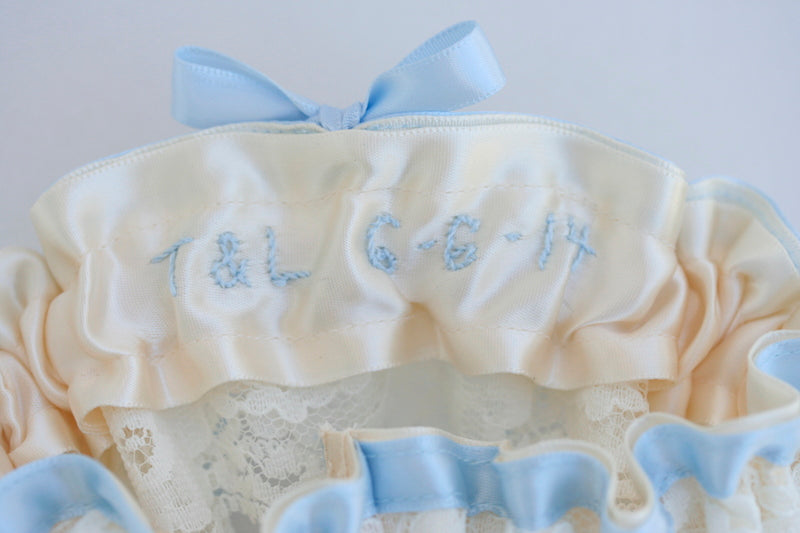 Something Blue Personalized Garter