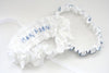 White Lace and Blue Personalized Garter