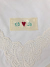 personalized wedding handkerchief with lace and embroidery