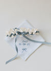 personalized wedding garter & handkerchief set, something blue heirloom - handmade by The Garter Girl