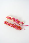 Ivory, Hot Pink and Orange Garter Set