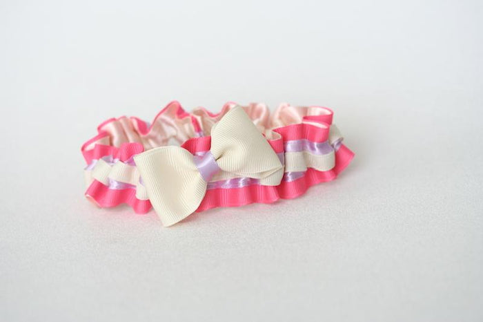 Bright Pink and Lavender Garter