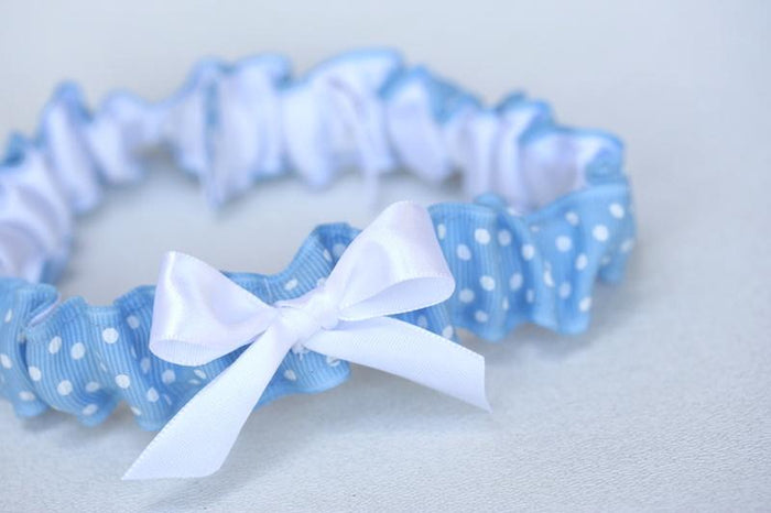 Something Blue Polka Dot Garter