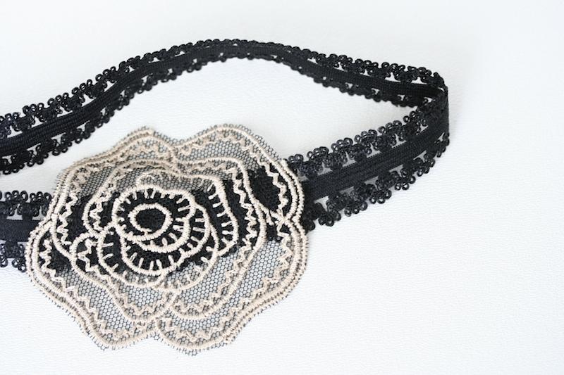 Black and Champagne Lace Garter