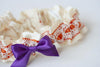 Custom Wedding Garter: Orange, Purple & Lace