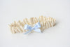 Garter: Ivory, Blue & Embroidered Wedding Date