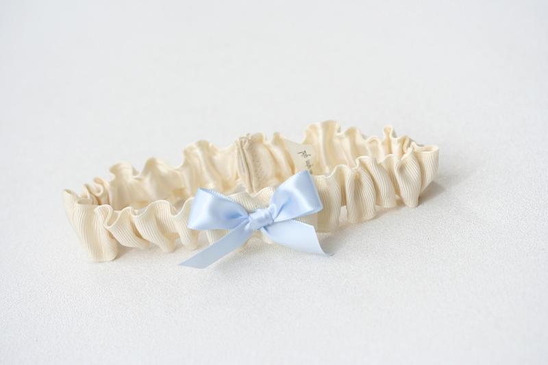 Garter: Ivory, Blue & Embroidered Wedding Date