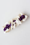 dark purple and ivory custom wedding garter