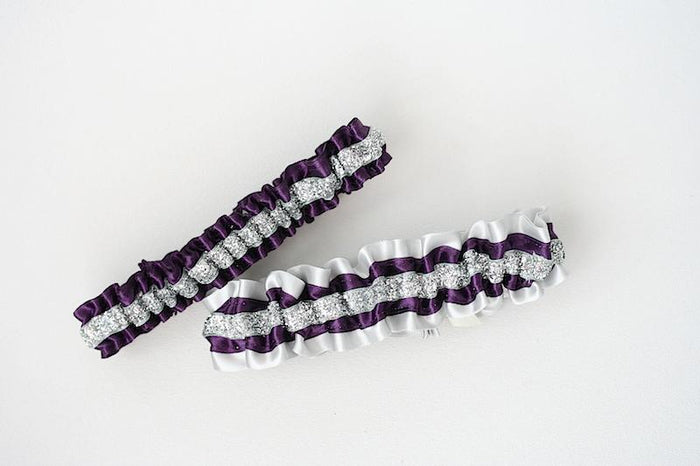 Custom Garter Spotlight: Purple, Silver and Sparkle