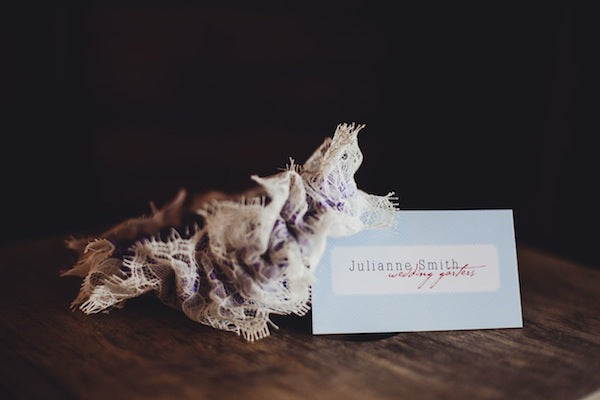 Real Lavender and Lace Wedding Garter: Heather