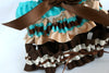 Custom Garters: Chocolate Brown & Aqua