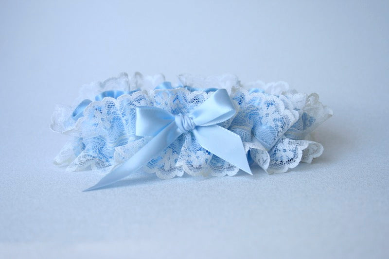 Romantic Something Blue Wedding Garter