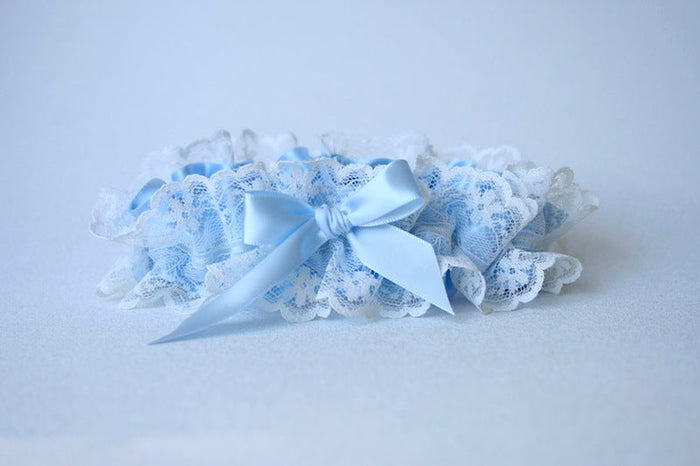 Romantic Something Blue Wedding Garter
