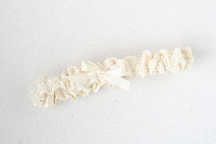 Garter: Ivory Satin & Lace