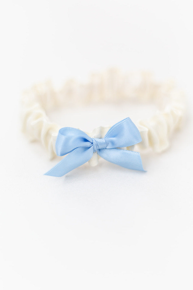 simple something blue wedding garter