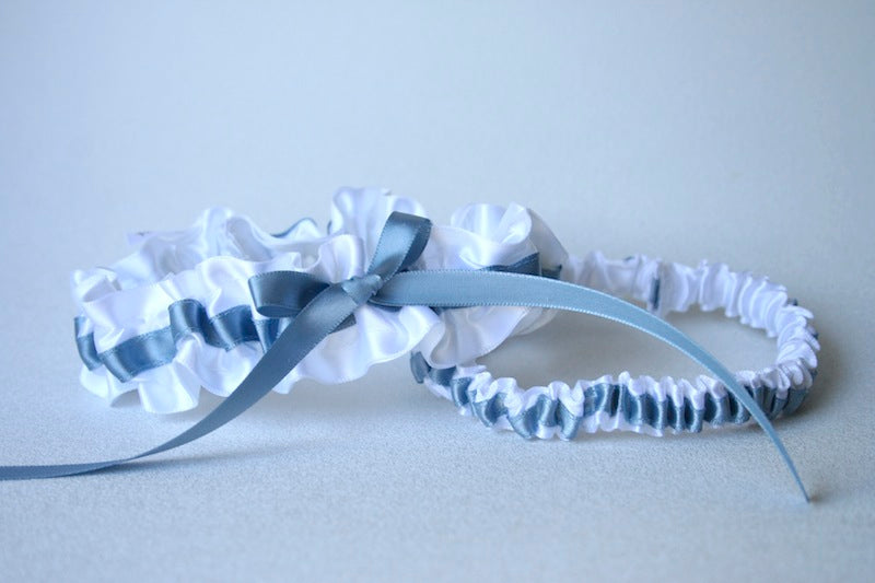 White and Gray Garter Set