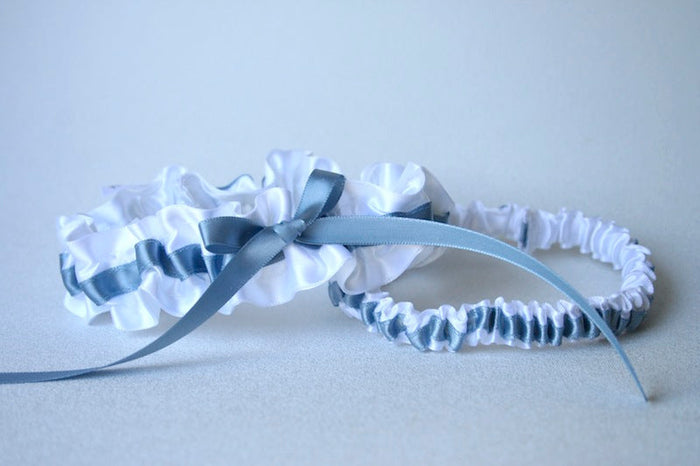 White and Gray Garter Set