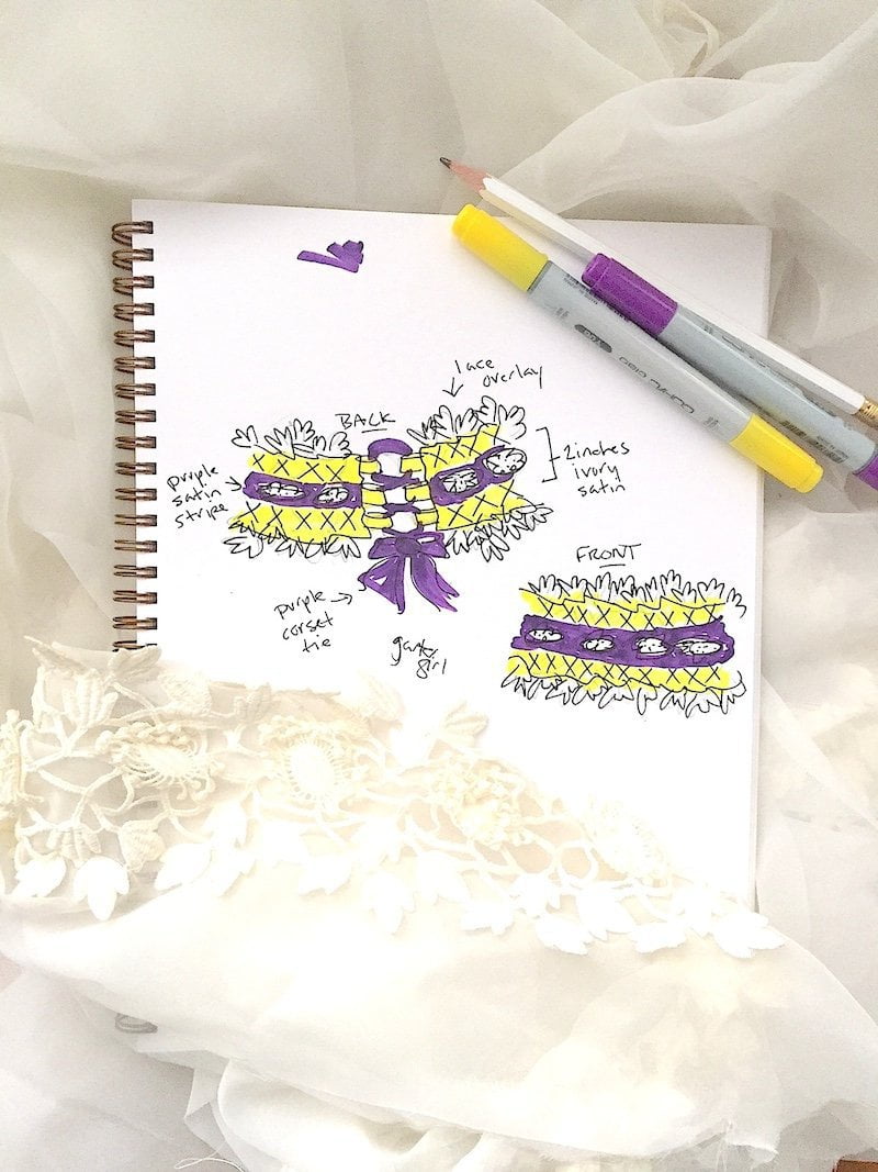 Custom Wedding Garter Sketch