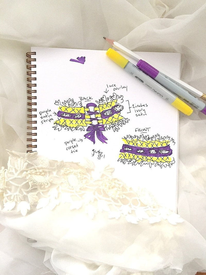 Custom Wedding Garter Sketch