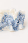 Garter: Blue Lace and Ivory Satin