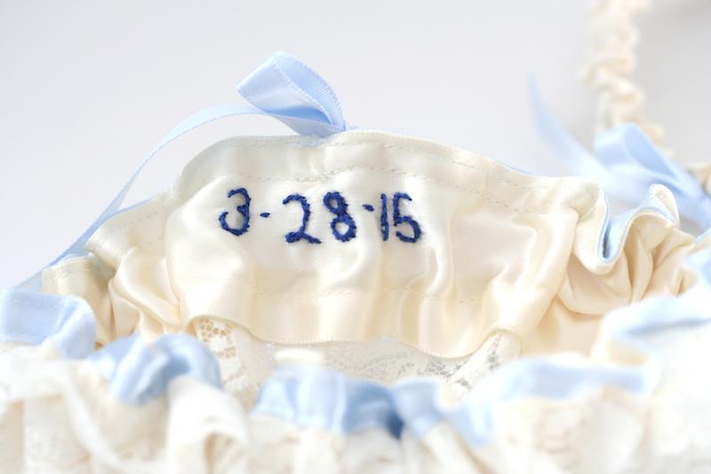 Wedding Day Embroidered Garter