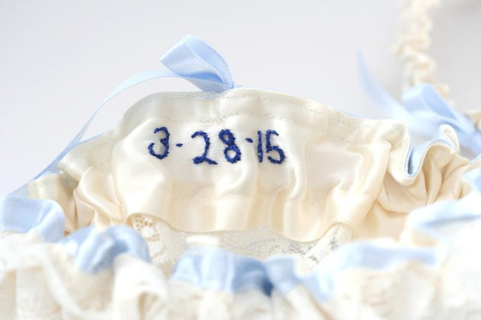 Wedding Day Embroidered Garter