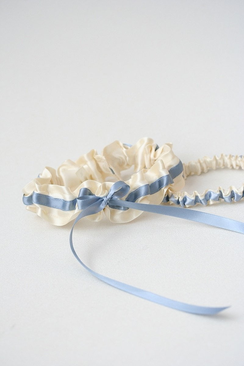 Custom Wedding Garter: Something Blue & Embroidered