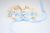 Light Blue and Lace Corset Tie Garter