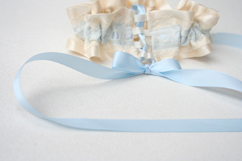 Custom Garter Spotlight: Couture Something Blue