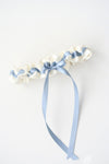 Garter: Ivory, Blue with Initials and Wedding Date