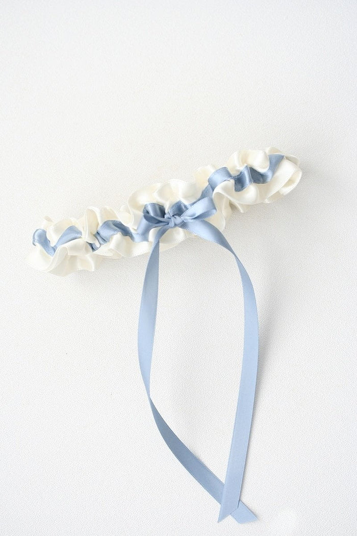 Garter: Ivory, Blue with Initials and Wedding Date