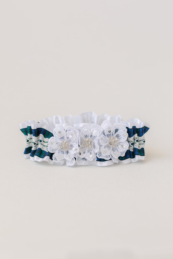 custom tartan plaid wedding garter set