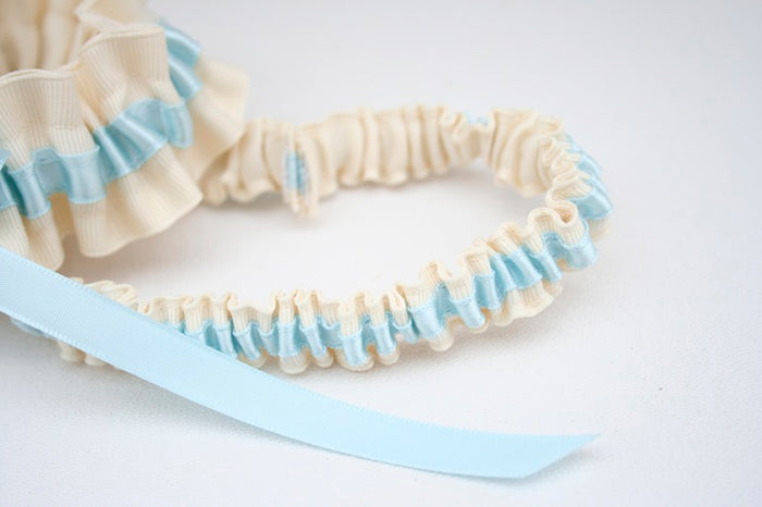 Simple Something Blue Wedding Garter Set