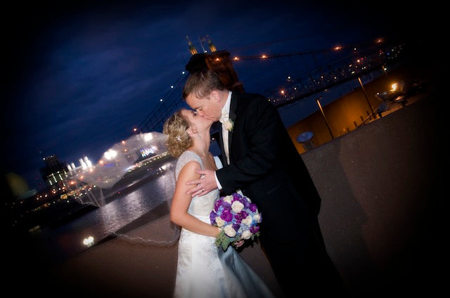 real wedding garter: alli’s patriotic stars and stripes