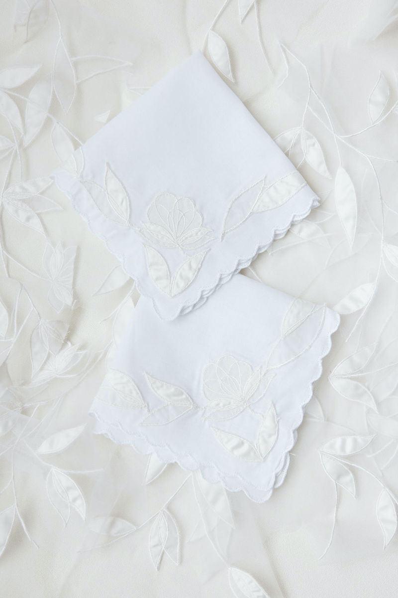 Two Wedding Handkerchiefs Made From Bride's Wedding Dress by The Garter Girl