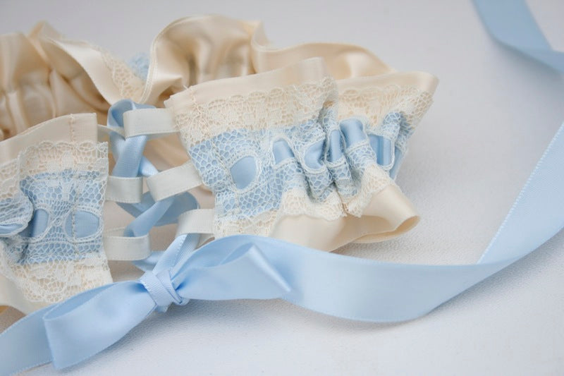Vintage Lace Something Blue Custom Wedding Garter